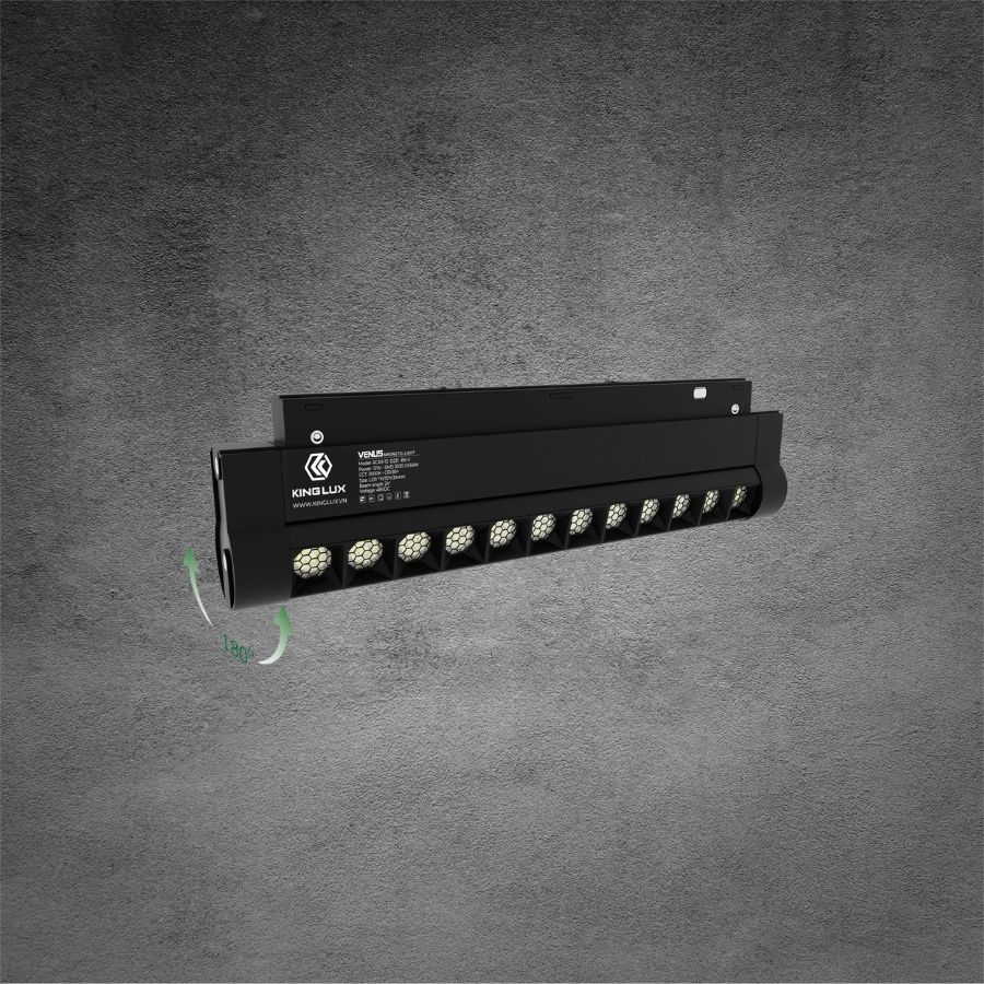 Venus - đèn ray chiếu rọi xoay góc - 12W, vỏ đen